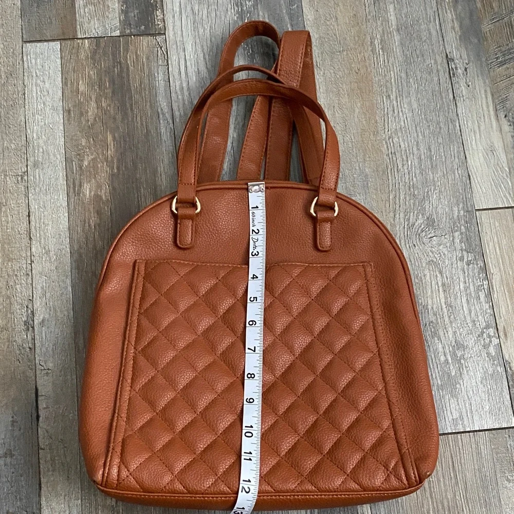 Elegant Brown Quilted Backpack